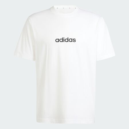 ADIDAS SPORTSWEAR Essentials Linear Single Jersey Tee White / Black MEN