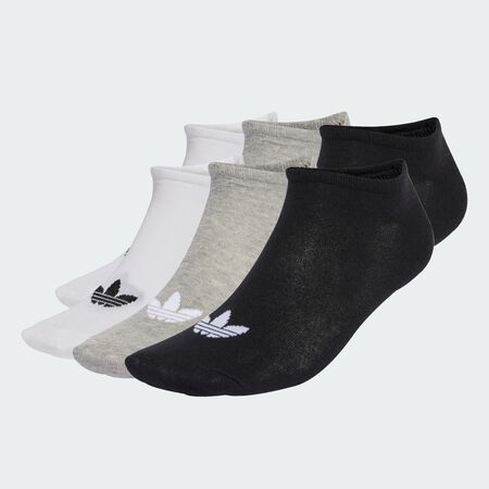 ADIDAS ORIGINALS Liner Socks 6 Pairs White / Medium Grey Heather / Black UNISEX