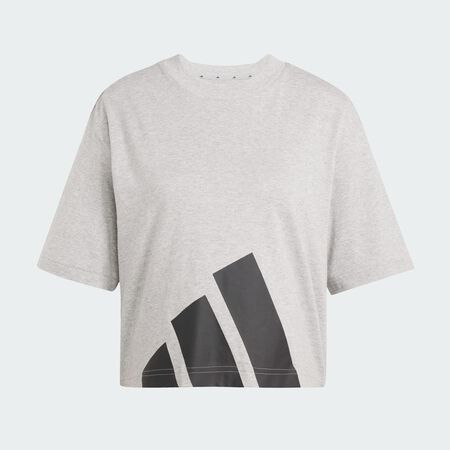 ADIDAS SPORTSWEAR Essentials Big Logo Boyfriend Tee Medium Grey Heather / Black WOMEN