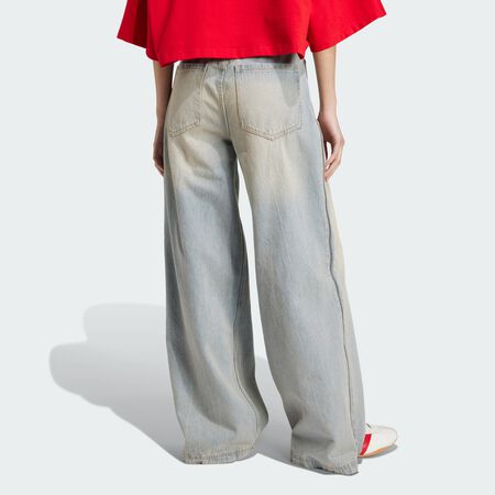 ADIDAS ORIGINALS Adilenium Season 3 Zip Washed Denim Pants Light Denim WOMEN