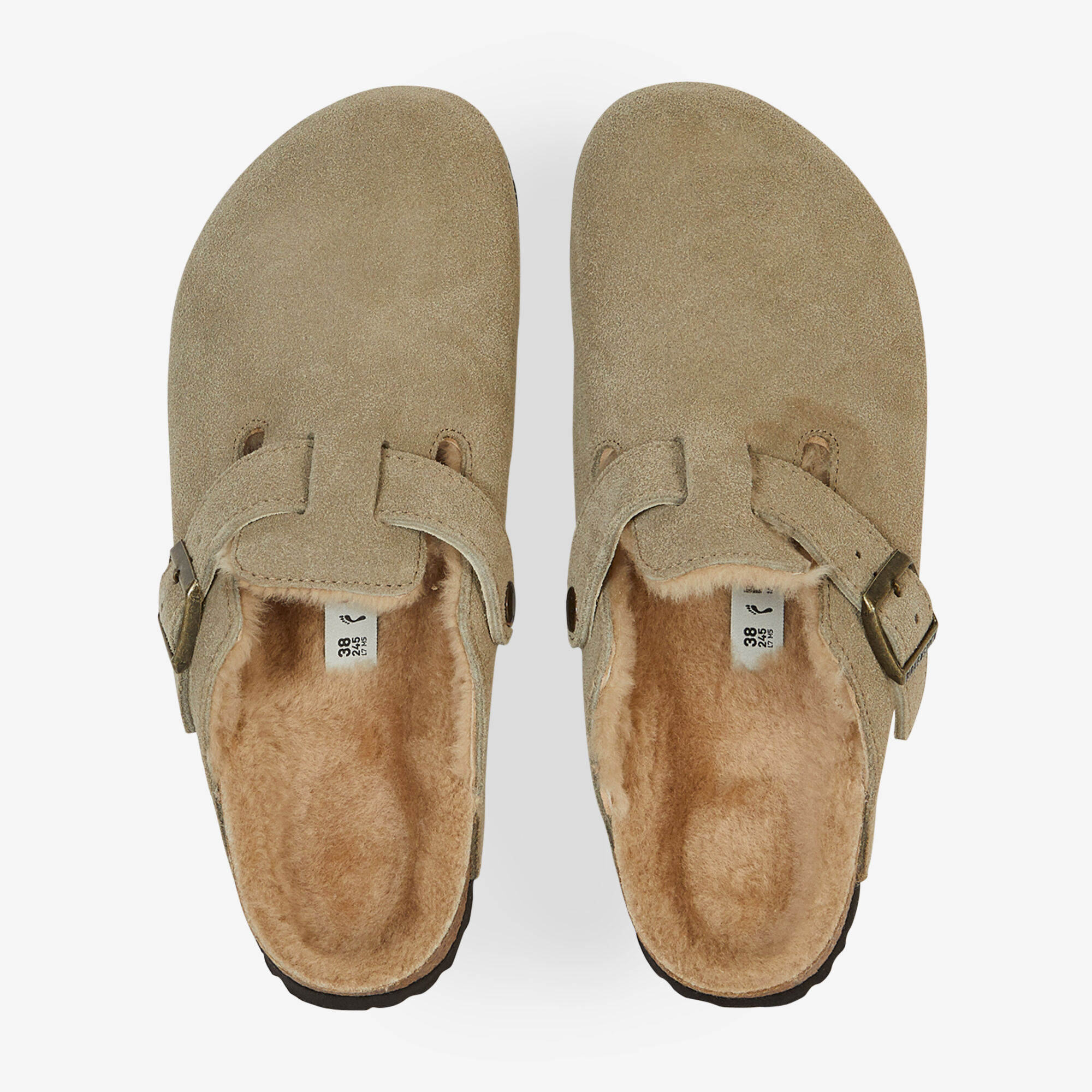 Sneakers Birkenstock Boston Shearling Suede Leather/Fur Taupe - 1028299