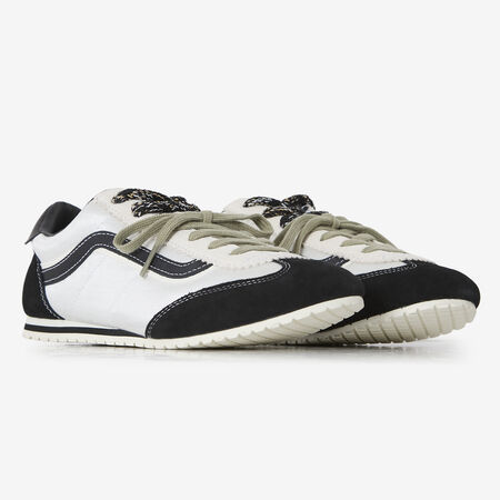 VANS SUPER LOWPRO DOUBLE LACES BLANC/NOIR FEMME