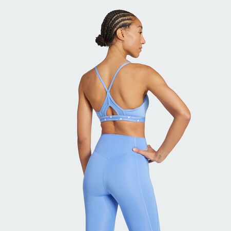 ADIDAS PERFORMANCE Aeroreact Training 3-Stripes Bra Blue Fusion WOMEN