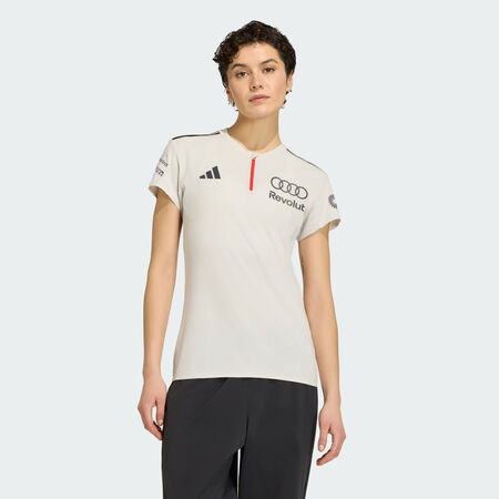 ADIDAS ORIGINALS POLO MANCHES COURTES AUDI REVOLUT F1 TEAM ENGINEERS & MARKETING Chalk Pearl / Iron Metallic FEMME