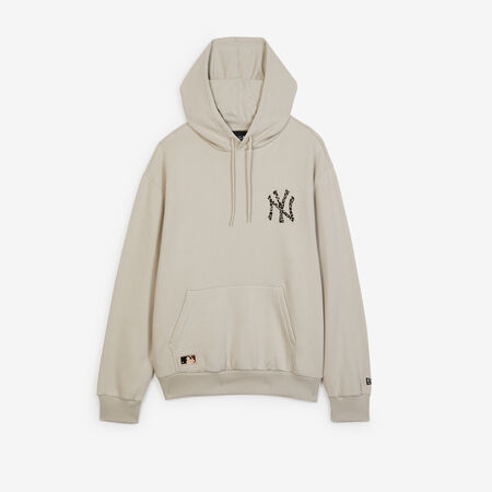 NEW ERA HOODIE NY YANKEES LEO INFILL LOGO BEIGE/BROWN MEN