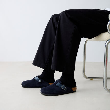 BIRKENSTOCK boston BOSTON LEATHER MIX MARINE HOMME