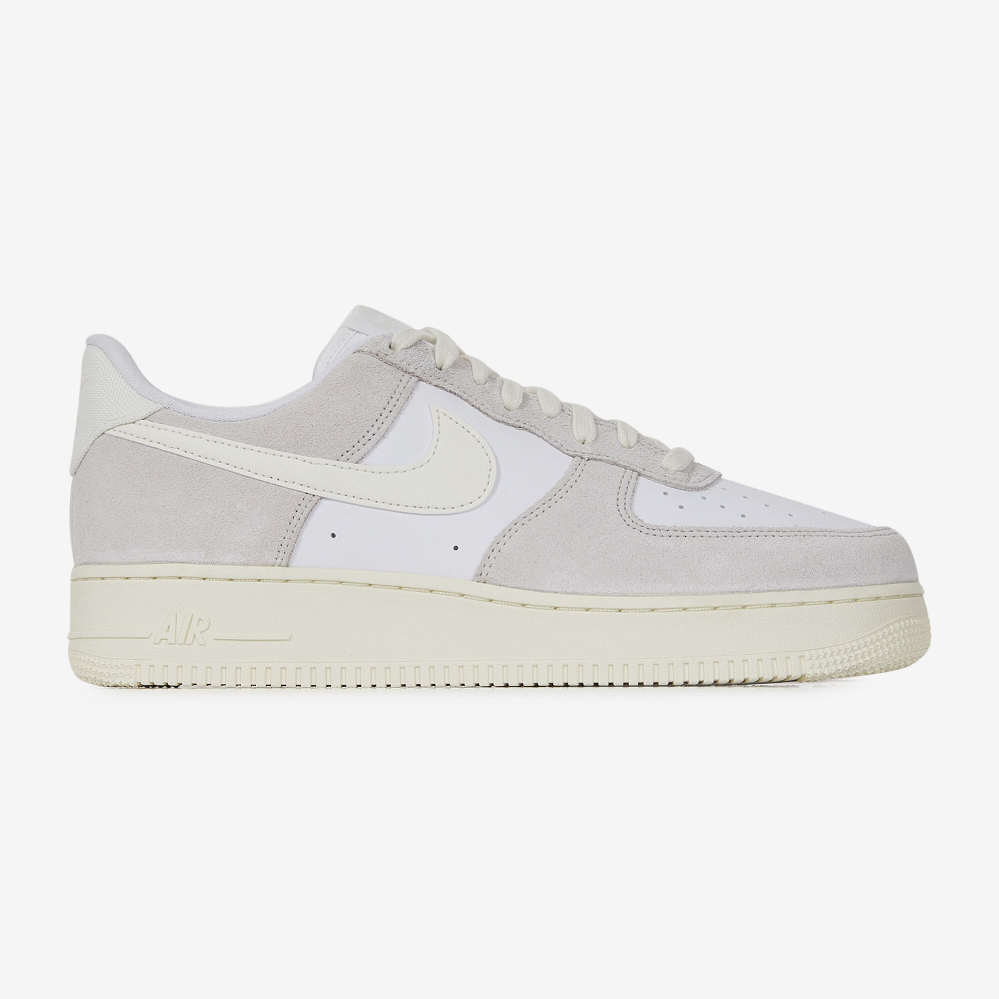 NIKE AIR FORCE 1 LOW SNEAKERS HOMME BLANC GRIS LACETS Courir