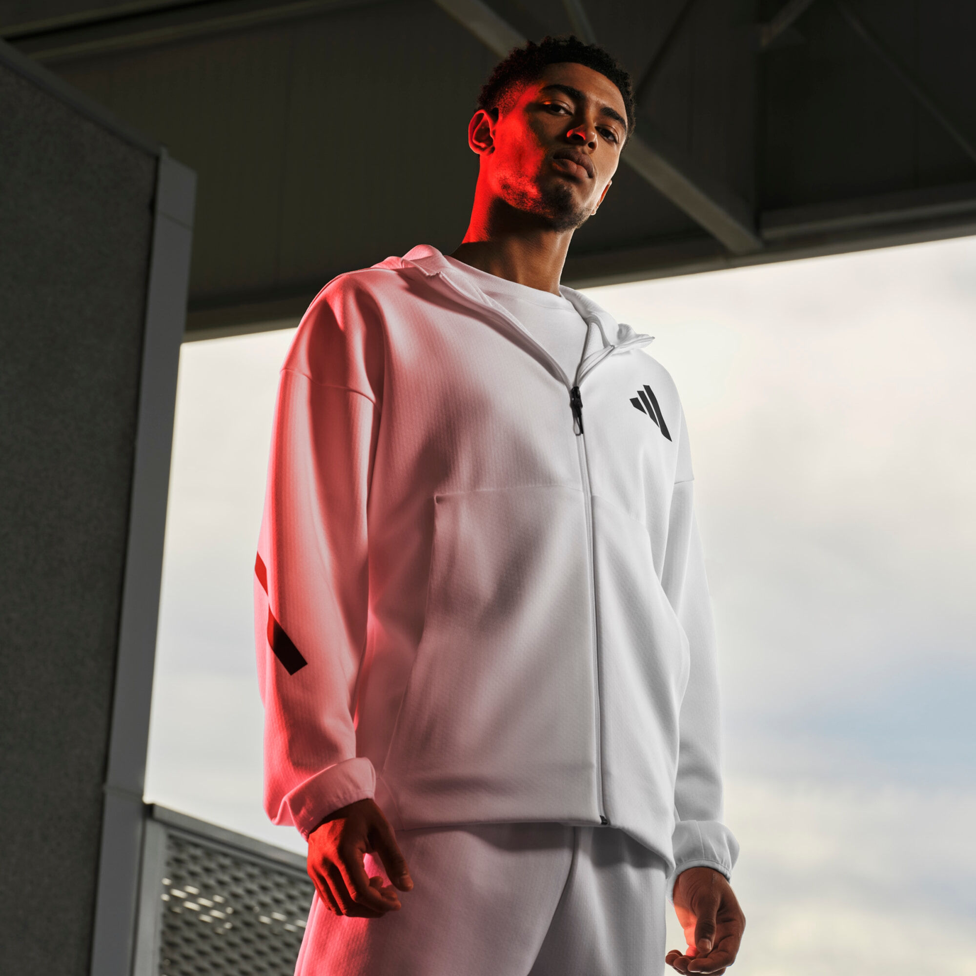 ADIDAS ORIGINALS Z.N.E. Full-Zip Hooded Track Jacket White