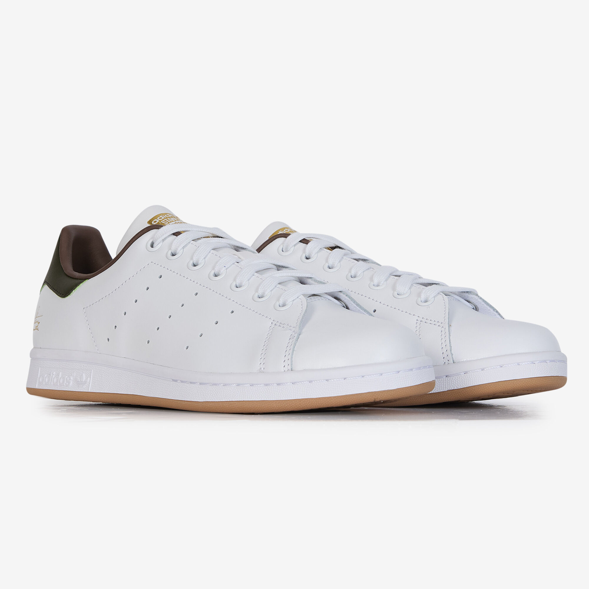 ADIDAS ORIGINALS STAN SMITH PREMIUM WHITE/KHAKI SNEAKERS MEN