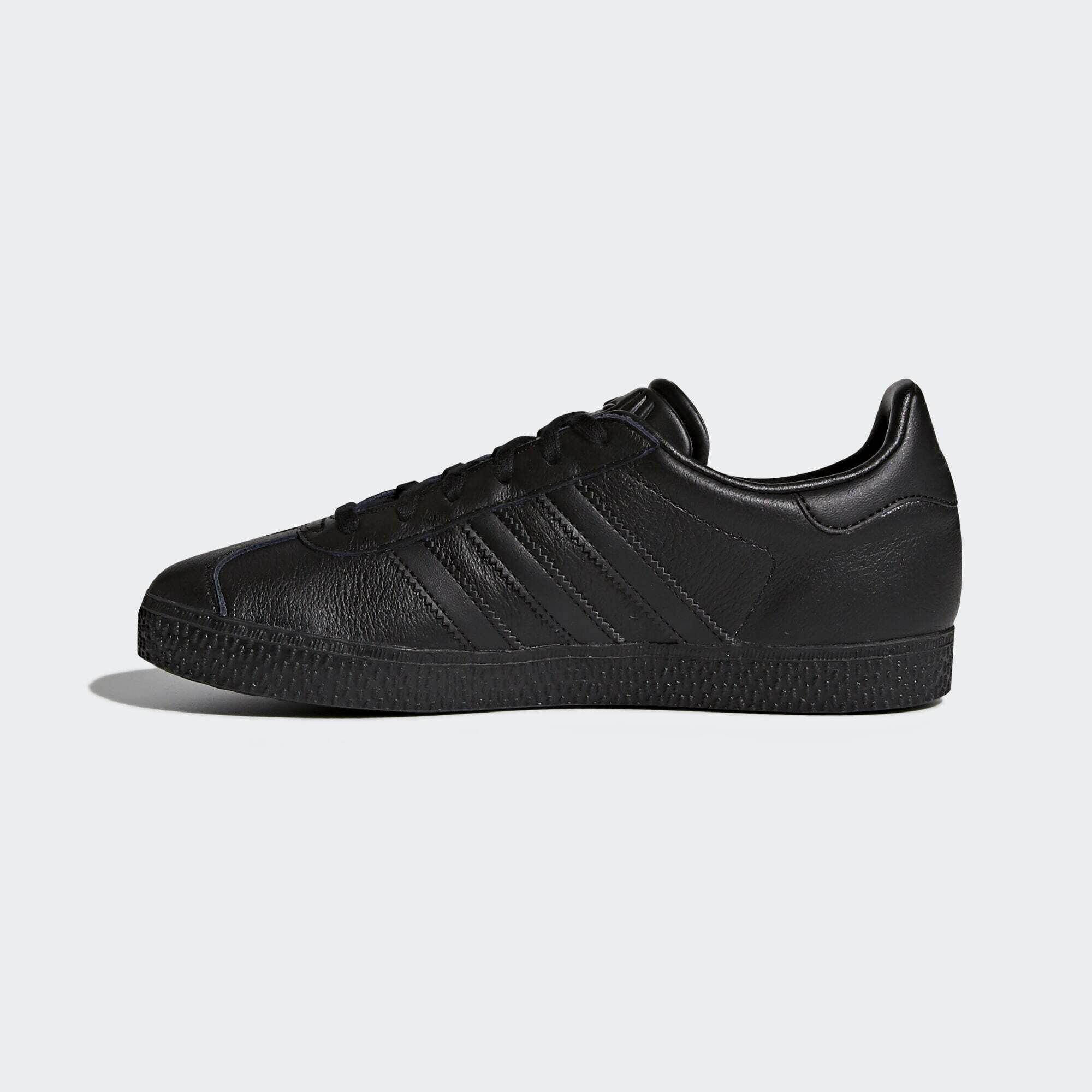 Black leather gazelles junior sale