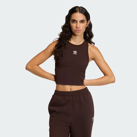 ADIDAS ORIGINALS Essentials Ribbed Tank Top Aurora Coffee WOMEN