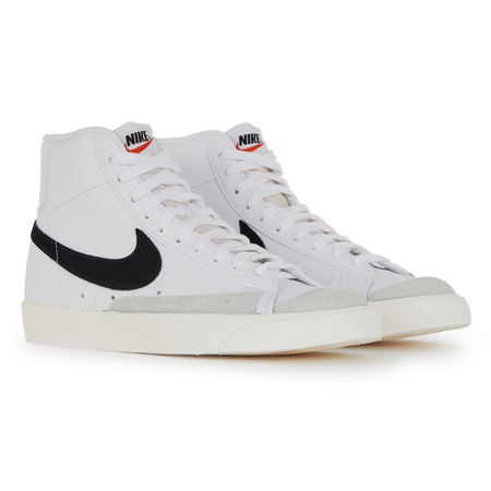 NIKE BLAZER MID 77 SNEAKERS HOMME BLANC NOIR LACETS Courir