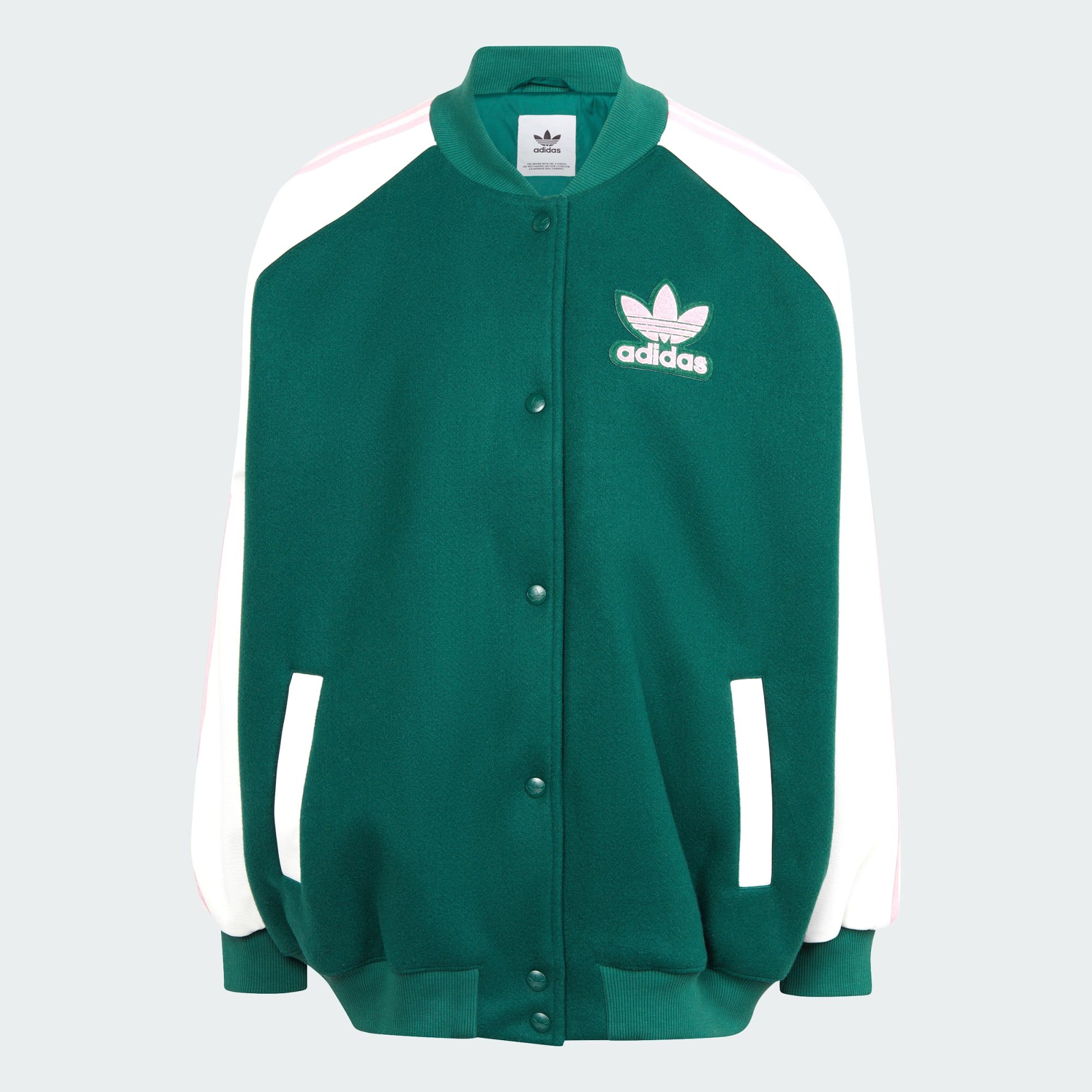 ADIDAS ORIGINALS SST Oversized VRCT Jacket White Collegiate Green JACKETS WOMEN Courir