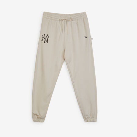 NEW ERA PANT JOGGER NY YANKEES LEO INFILL LOGO BEIGE/BROWN MEN