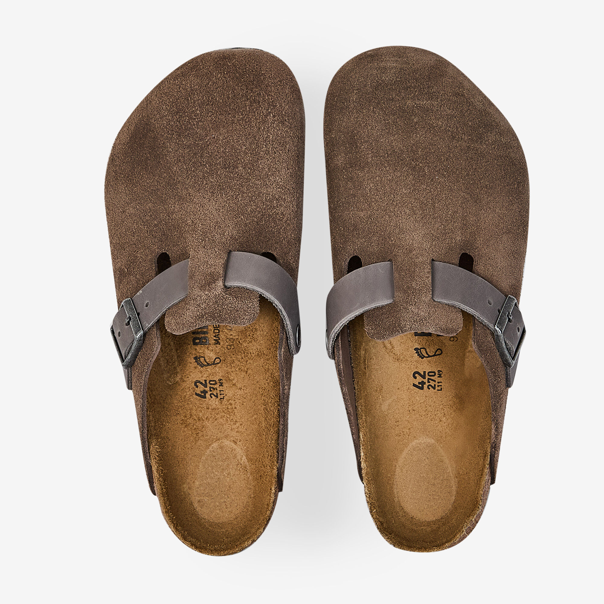 靴 BIRKENSTOCK BOSTON 42 Boston Soft Footbed Suede Leather Basalt Gray | BIRKENSTOCK