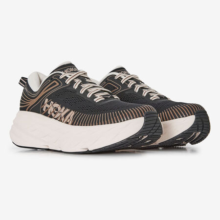 HOKA BONDI 7 NOIR/ROSE FEMME
