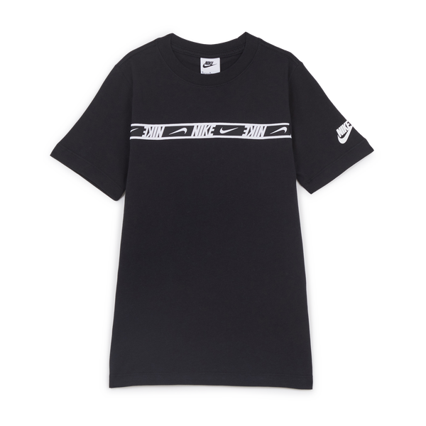 NIKE TEE SHIRT REPEAT LOGO BLACK WHITE T SHIRTS CHILDREN
