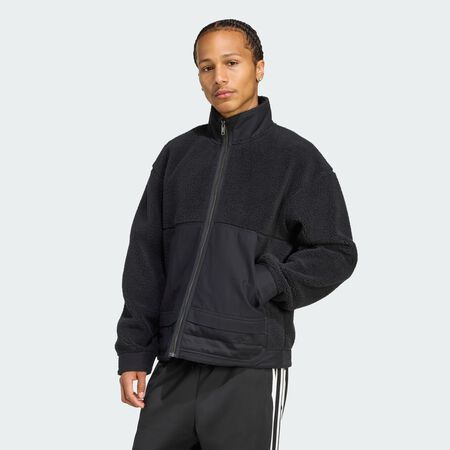 Veste Premium Essentials en polaire avec zip sur toute la longueur : Black