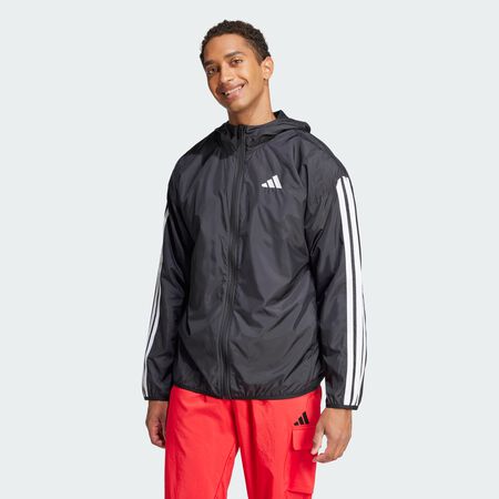 ADIDAS SPORTSWEAR Essentials 3-Stripes Windbreaker Black / White MEN