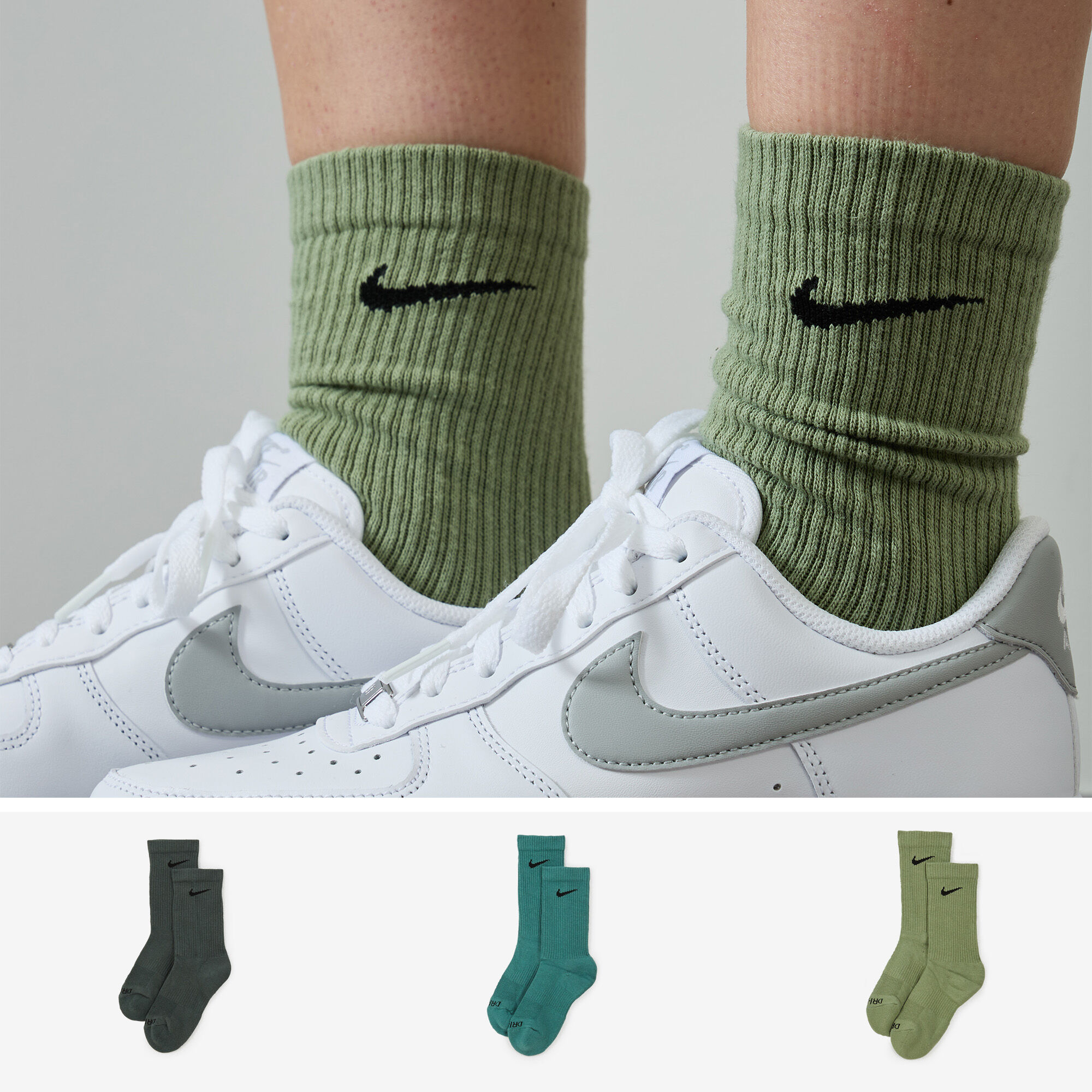 NIKE CHAUSSETTES X3 CREW SOLID COLOR GRIS CHAUSSETTE MIXTE Courir
