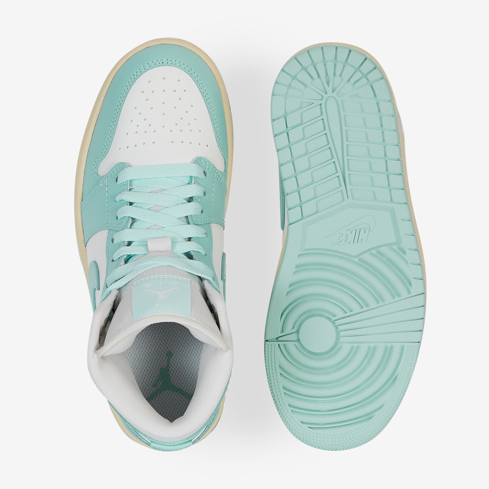 Air Jordan 1 Mid  Blanc/turquoise