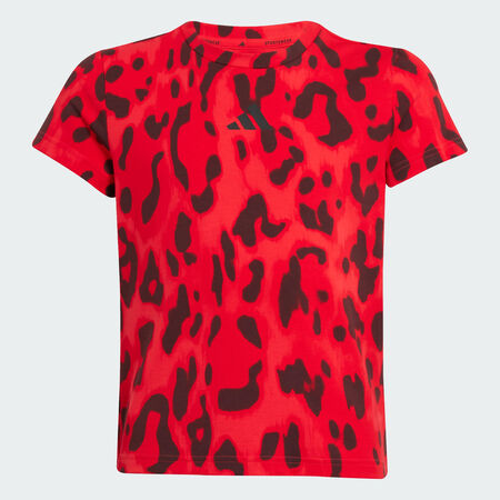 ADIDAS SPORTSWEAR Future Icons Allover Print Tee Kids Pure Ruby / Better Scarlet / Aurora Ruby / Black JUNIOR