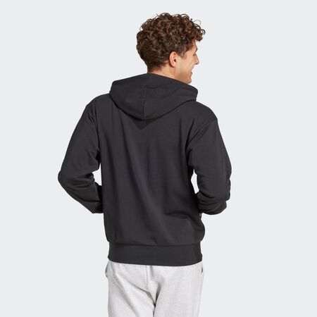 ADIDAS SPORTSWEAR Essentials Feelcozy French Terry Hoodie Black / White MEN