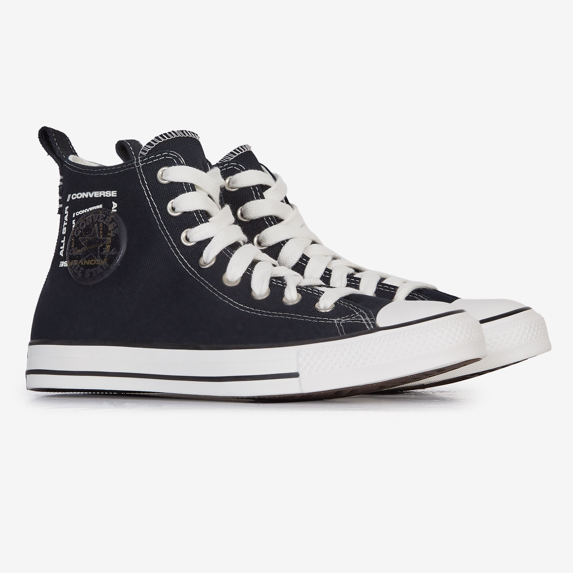 CONVERSE CHUCK TAYLOR ALL STAR WIDE SNEAKERS HOMME NOIR BLANC LACETS Courir