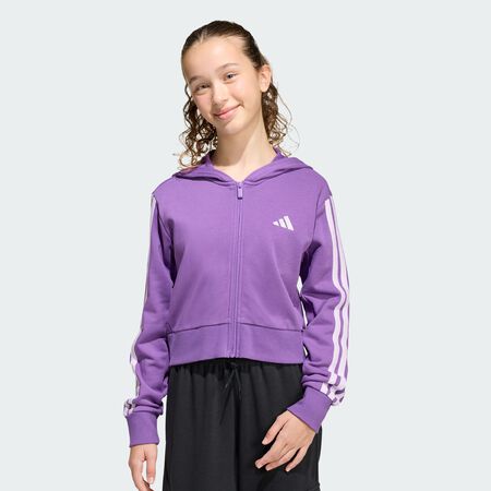 ADIDAS SPORTSWEAR Veste &agrave; capuche enti&egrave;rement zipp&eacute;e Essentials Enfants Black / White JUNIOR