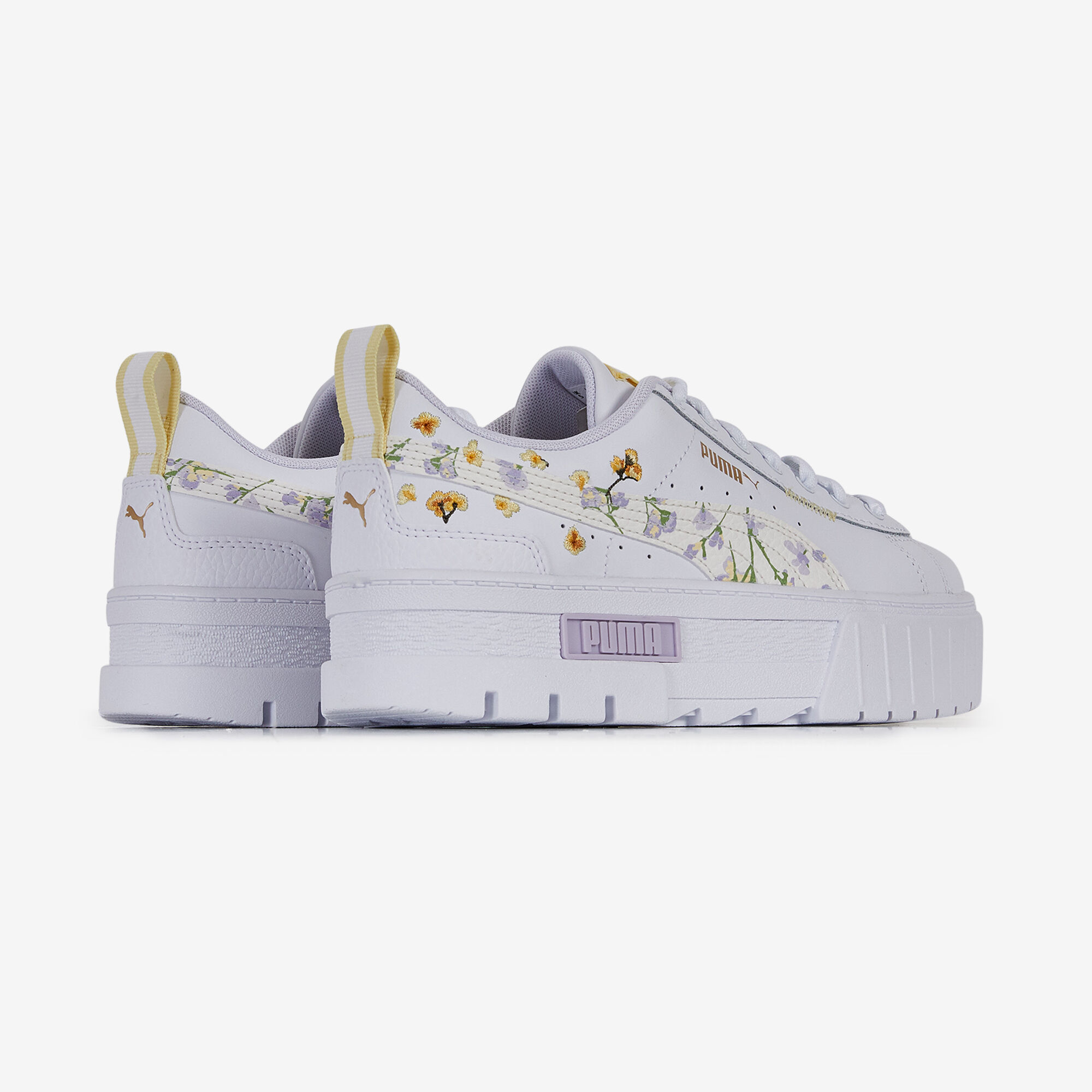 PUMA MAYZE FLOWER WHITE YELLOW SNEAKERS CHILDREN Courir