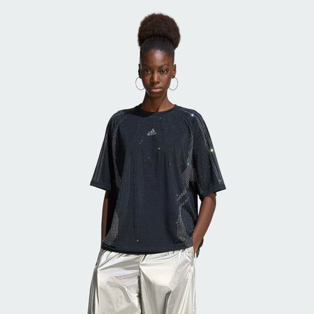 ADIDAS ORIGINALS TEAMGEIST RHINESTONE TEE Black WOMEN