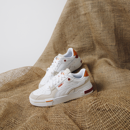 PUMA CA PRO GLITCH SNEAKERS ENFANT BLANC ORANGE LACETS Courir