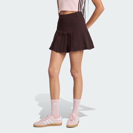 ADIDAS ORIGINALS TWILL PLEATED SKIRT Aurora Coffee WOMEN