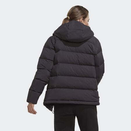 ADIDAS SPORTSWEAR Helionic Hooded Down Jacket Black / Black WOMEN