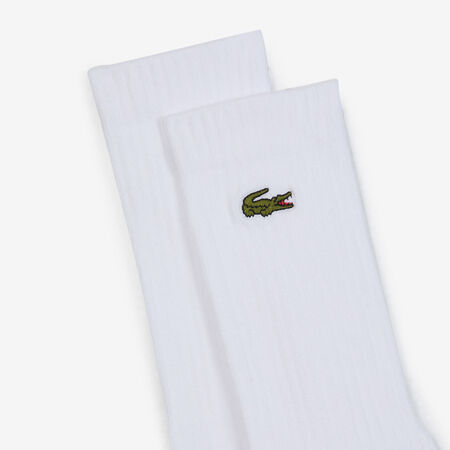 LACOSTE CHAUSSETTES X3 CREW LOGO BLANC HOMME
