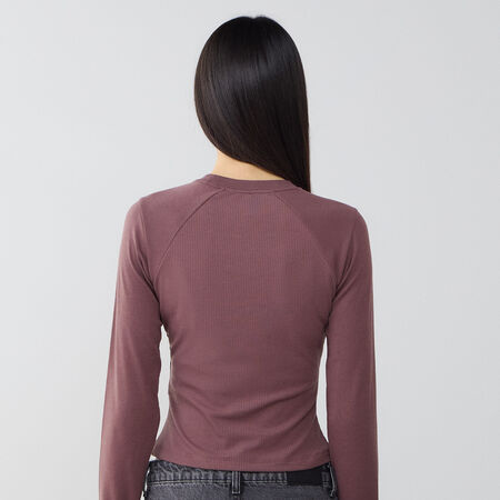 NIKE TOP CHILL KNIT LS MARRON FEMME