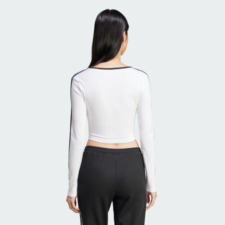 ADIDAS ORIGINALS T-shirt court manches longues Adicolor 3 bandes White FEMME