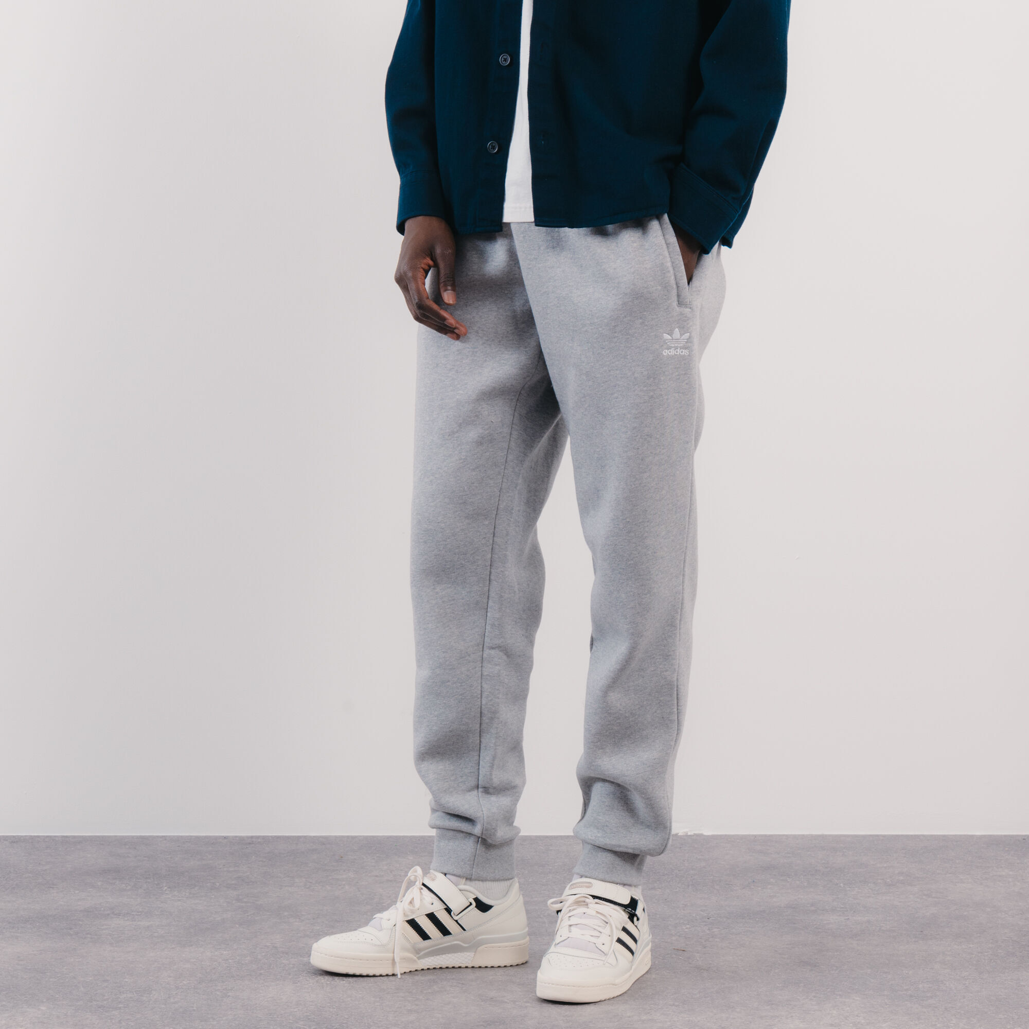 Adidas originals trefoil joggers grey on sale