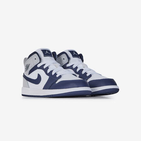 JORDAN AIR JORDAN 1 MID BLANC/MARINE CADET