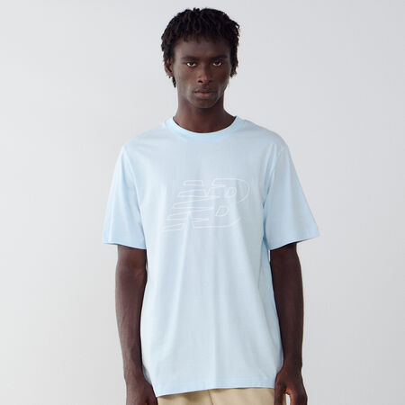 NEW BALANCE TEE SHIRT FLYING LOGO BLEU/BLANC HOMME