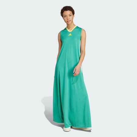 ADIDAS ORIGINALS Robe longue 3 bandes Soft Mesh Tiro Cut Semi Court Green FEMME