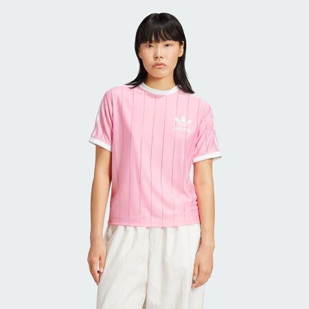 ADIDAS ORIGINALS Adicolor 3-Stripes Pinstripe Tee Bliss Pink WOMEN