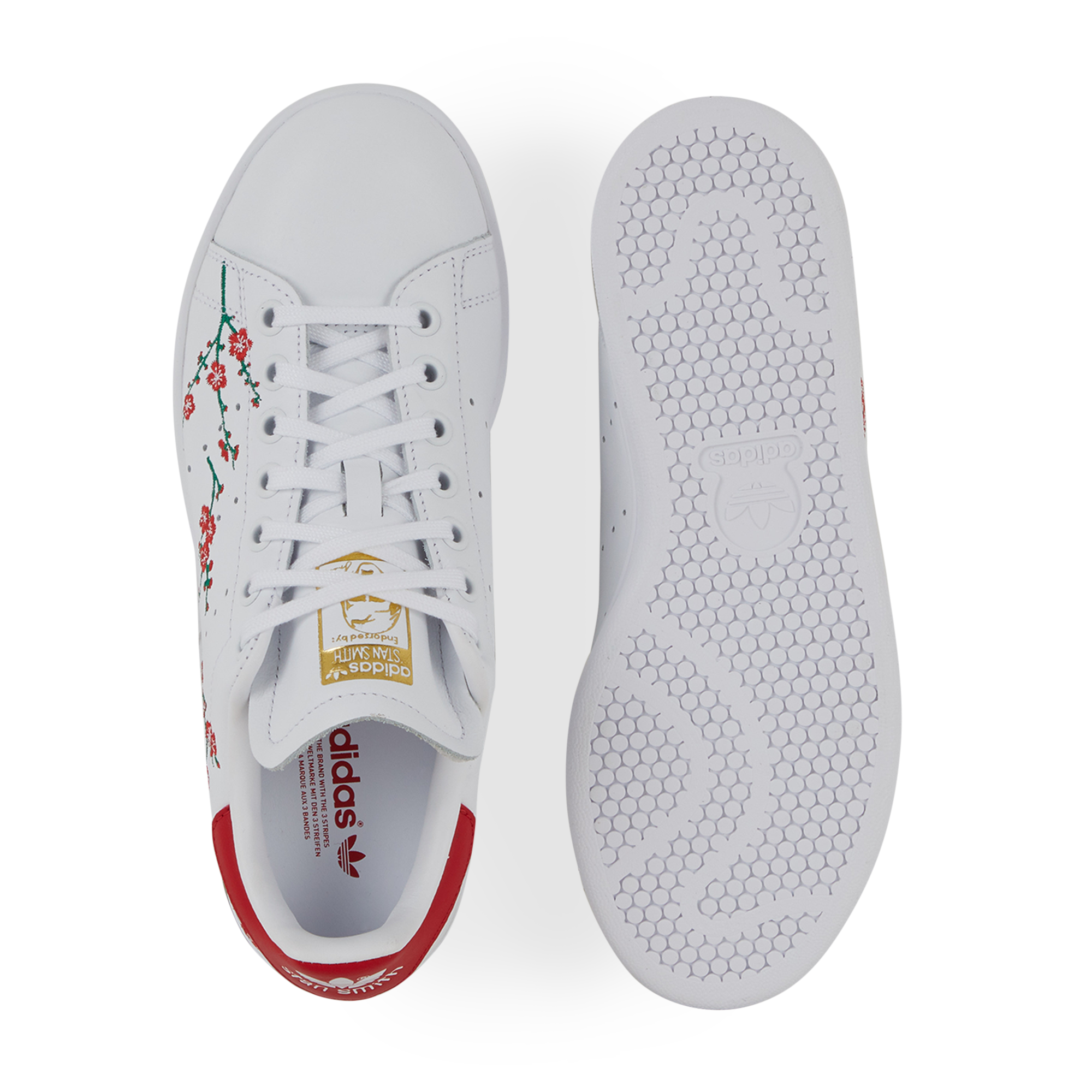 stan smith fleurs rouges