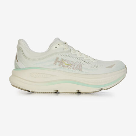 HOKA BONDI 9 BEIGE/GREEN WOMEN