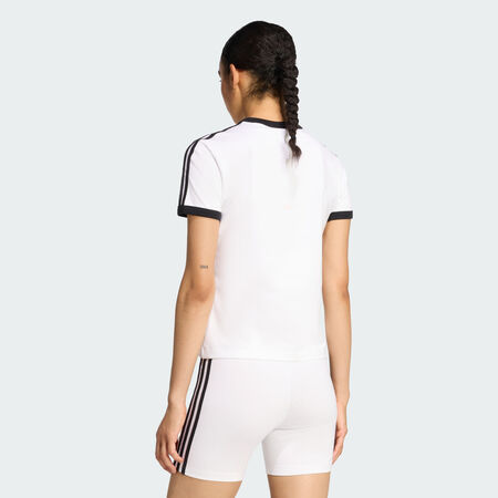 ADIDAS ORIGINALS 3 STRIPES SLIM TEE White / Black WOMEN