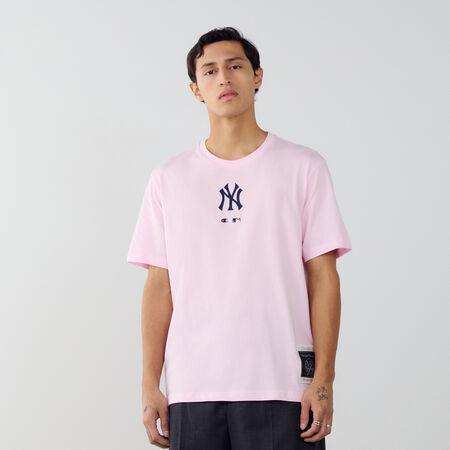 CHAMPION TEE SHIRT NY YANKEES PINK/BLACK MEN