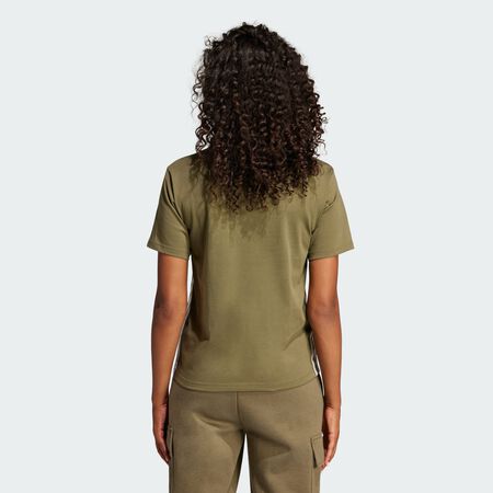 ADIDAS SPORTSWEAR Essentials 3-Stripes Cotton Tee Olive Strata / White WOMEN