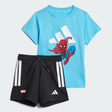 ADIDAS SPORTSWEAR ADIDAS MARVEL SPIDER-MAN T-SHIRT SET Bright Cyan / White TODDLERS
