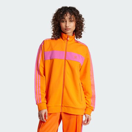 ADIDAS ORIGINALS Colorblock Track Top Orange / Semi Lucid Fuchsia WOMEN
