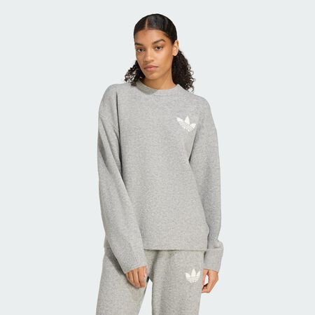 ADIDAS ORIGINALS adidas Originals Athletic Dept Knitted Sweater Medium Grey Heather WOMEN